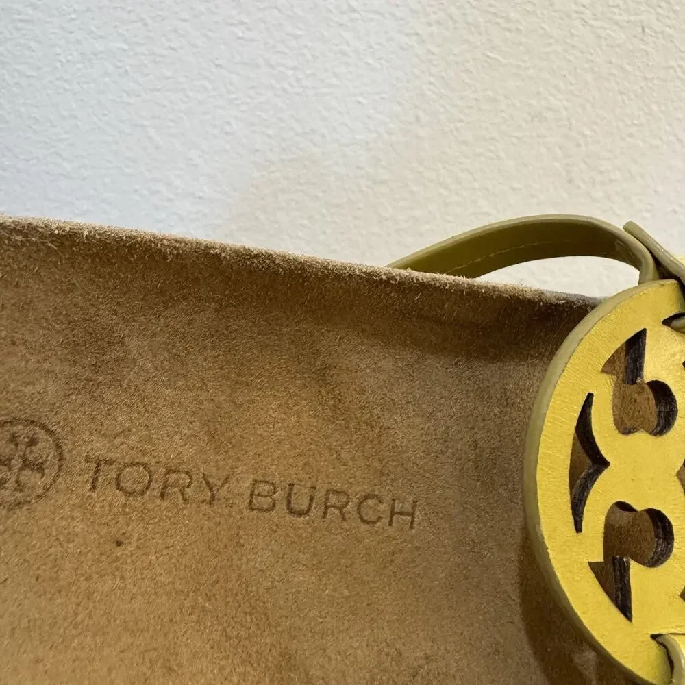 Tory Burch Miller Cloud Leather Sandal Lemon Lime Green US 9.5